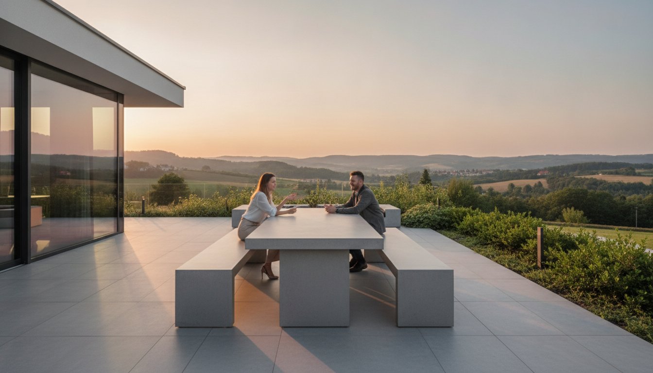 Betonový nábytek do exteriéru: Průvodce světem nadčasového designu a odolnosti